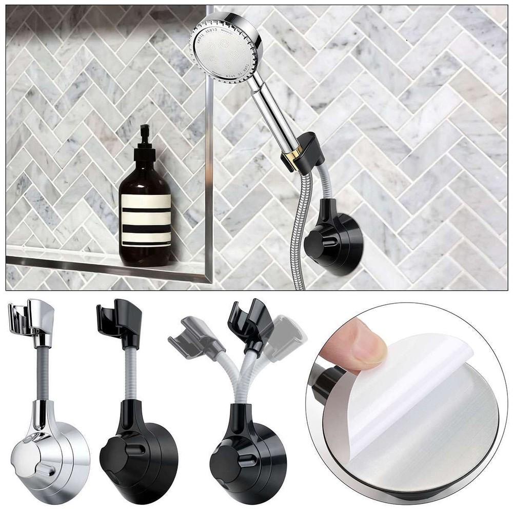 Adjustable Shower Head Holder Suction Cup Handheld Wall Mount Bathroom Bracket