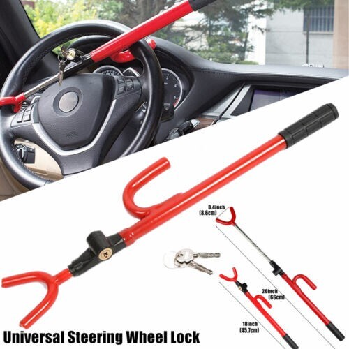 Steering Wheel Lock Twin Hooks Anti Theft Universal Car Van Truck SUV