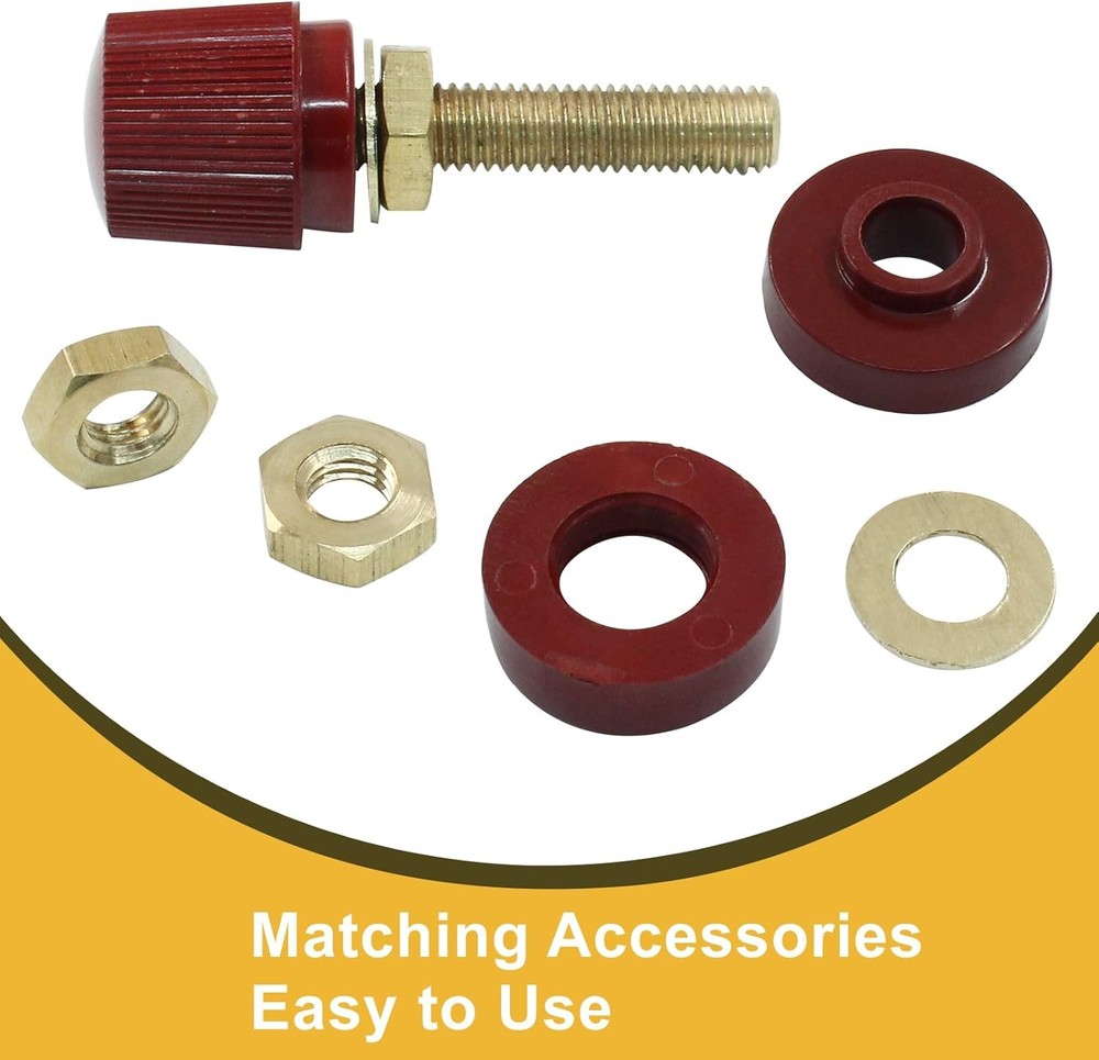 Remote battery terminal studs kit with red and black posts for power connection