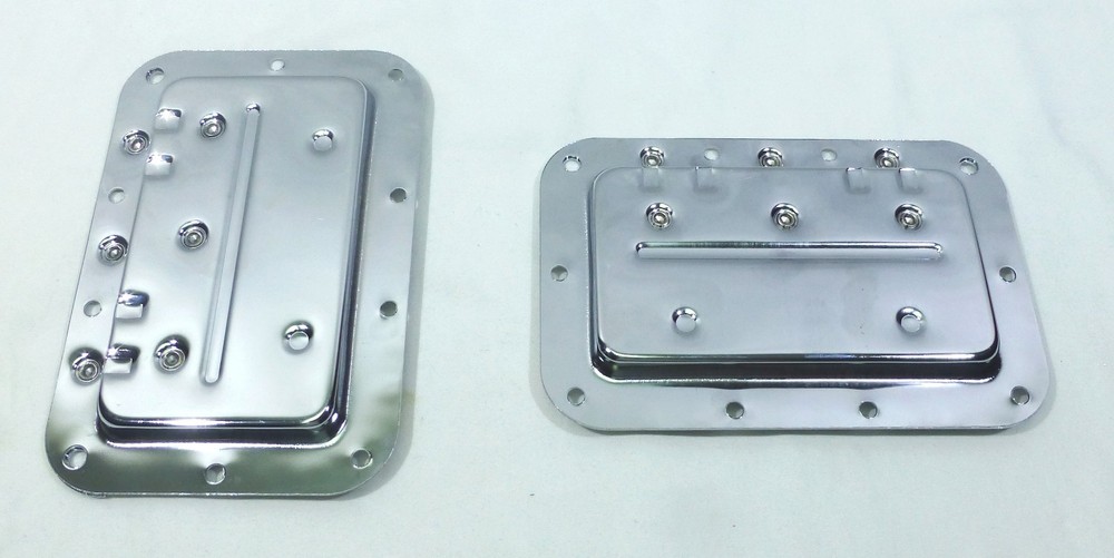 (2)Two Medium Chrome Plated Spring-Loaded Recessed Handles For ATA Road Cases.