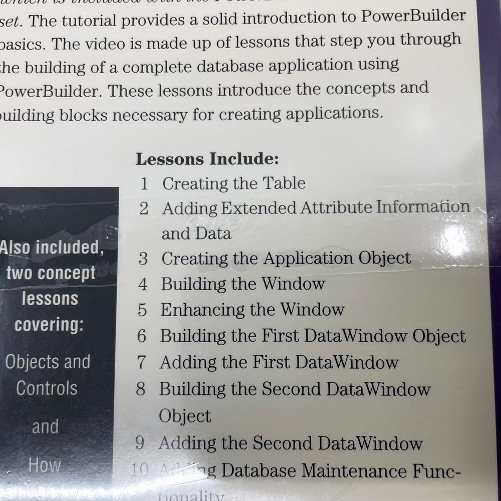 Powersoft Getting Started with PowerBuilder Tutorial VHS Tape