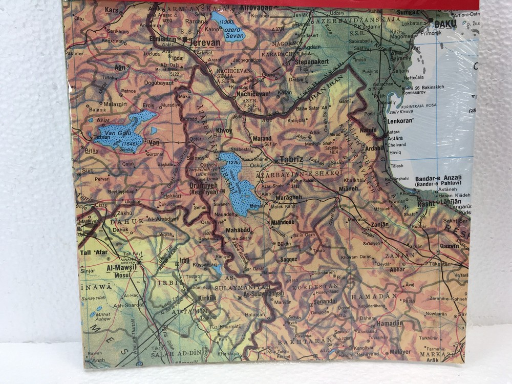 DESERT STORM WAR ZONE MAP - RAND McNALLY WALL MAP 34"x52"