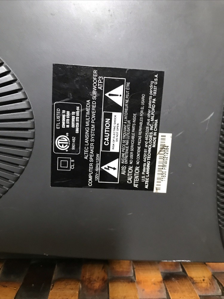 Altec Lansing ATP3 2.1 Multimedia Computer Subwoofer System Only