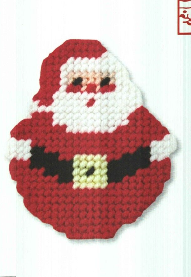 ROLY-POLY SANTA COASTERS CHRISTMAS PLASTIC CANVAS PATTERN INSTRUCTIONS