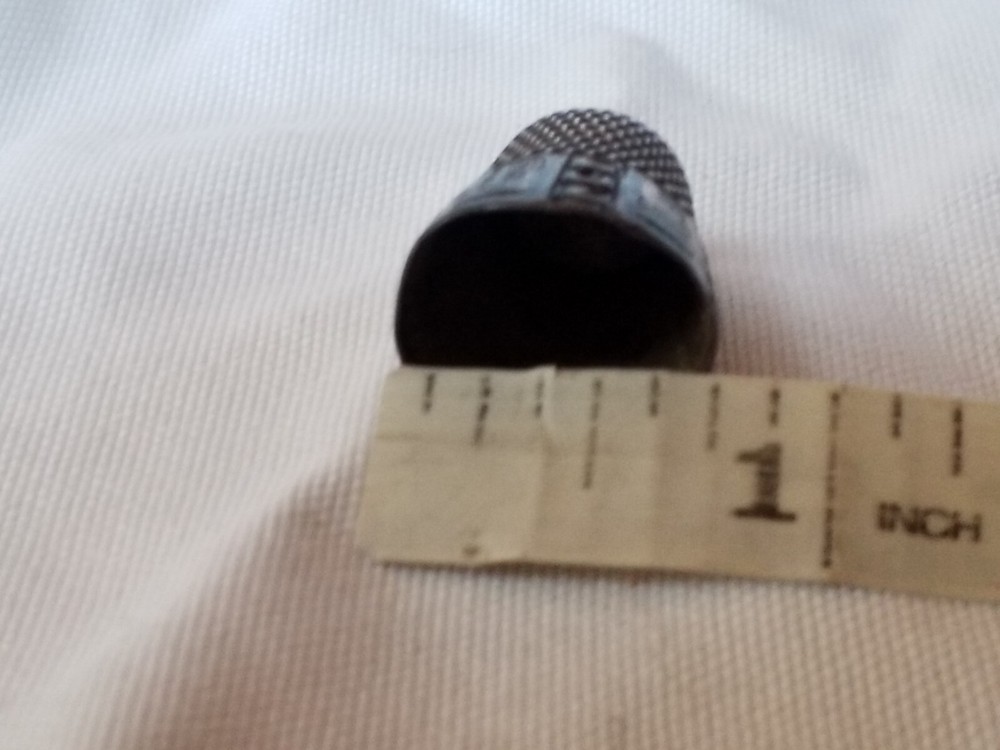Collectible Antique Marked Sterling Silver Sewing Thimble Makers Mark! Patterns