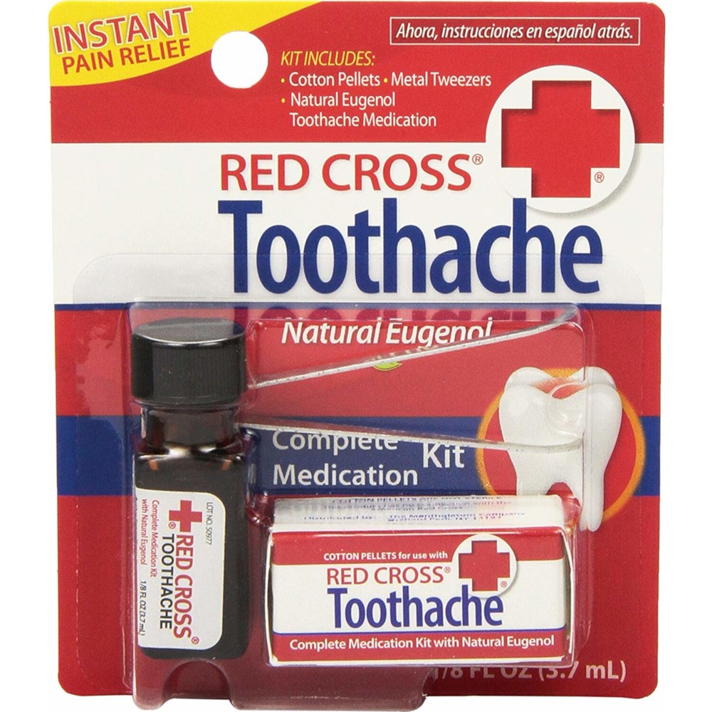 2 Pack Red Cross Toothache Complete Medication Kit 0.12Oz Each