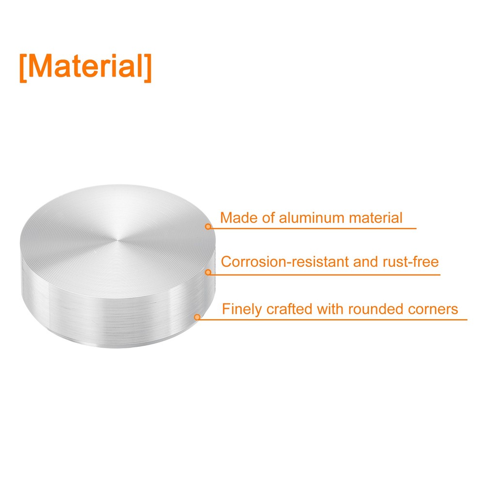 M6 Thread 20mm Diameter Round Shape Aluminum Disc Hardware 1pcs, Silver