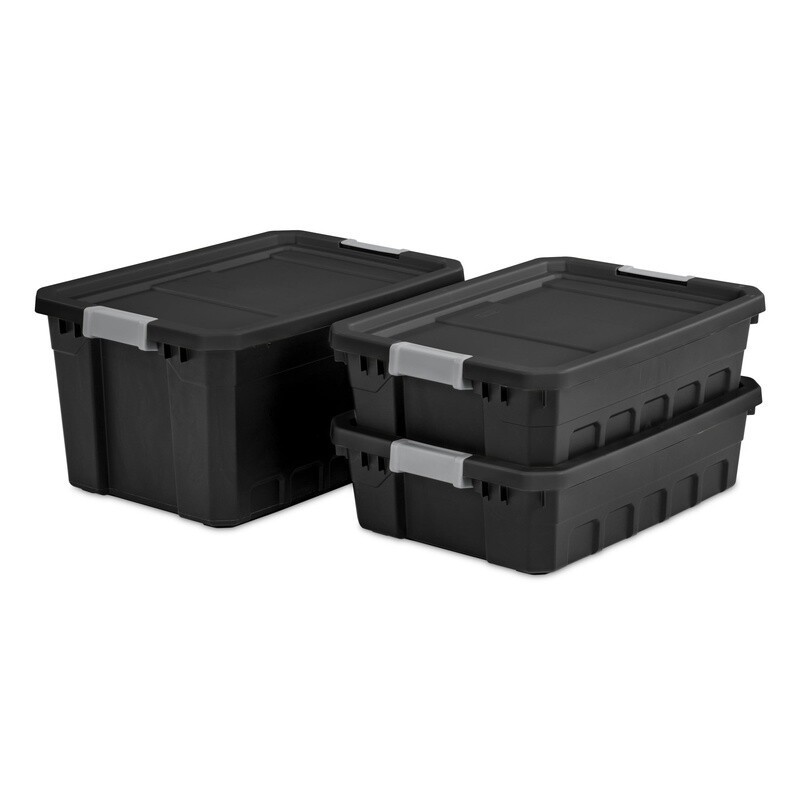 10 Gallon Stackable Storage Bins W/ Latch Lid Durable Plastic Tote 6 Count Box