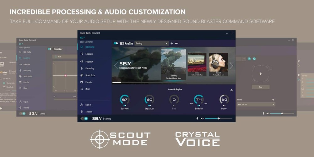 Creative Sound Blaster AE-7 Hi-Res Internal PCIe, Quad-Core Processor, 127dB DNR