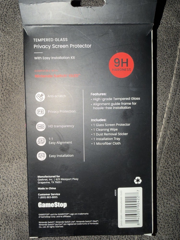 GameStop Tempered Glass Screen Protector for Nintendo Switch OLED – New