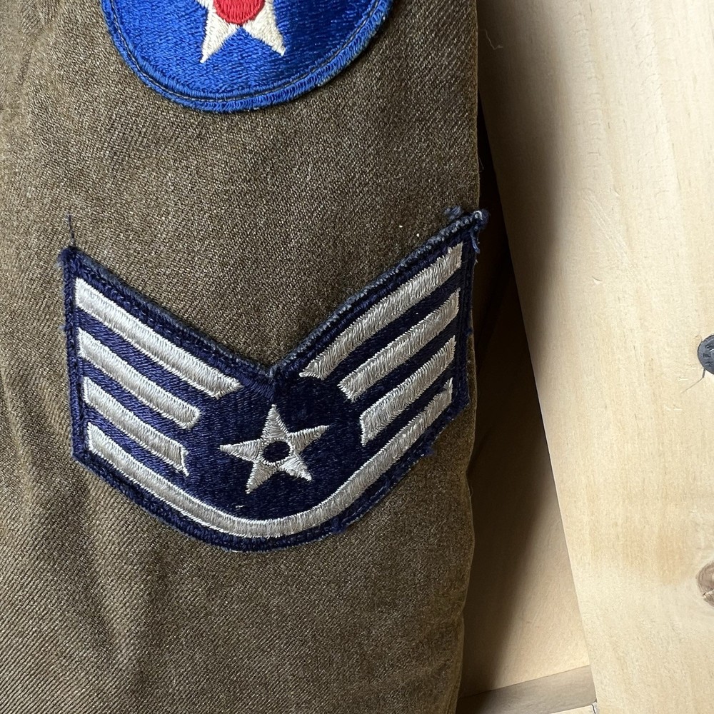 VTG 1946 Post WWII Era US AAF Wool Jacket 36R - Training Command/E5 Rank Patches