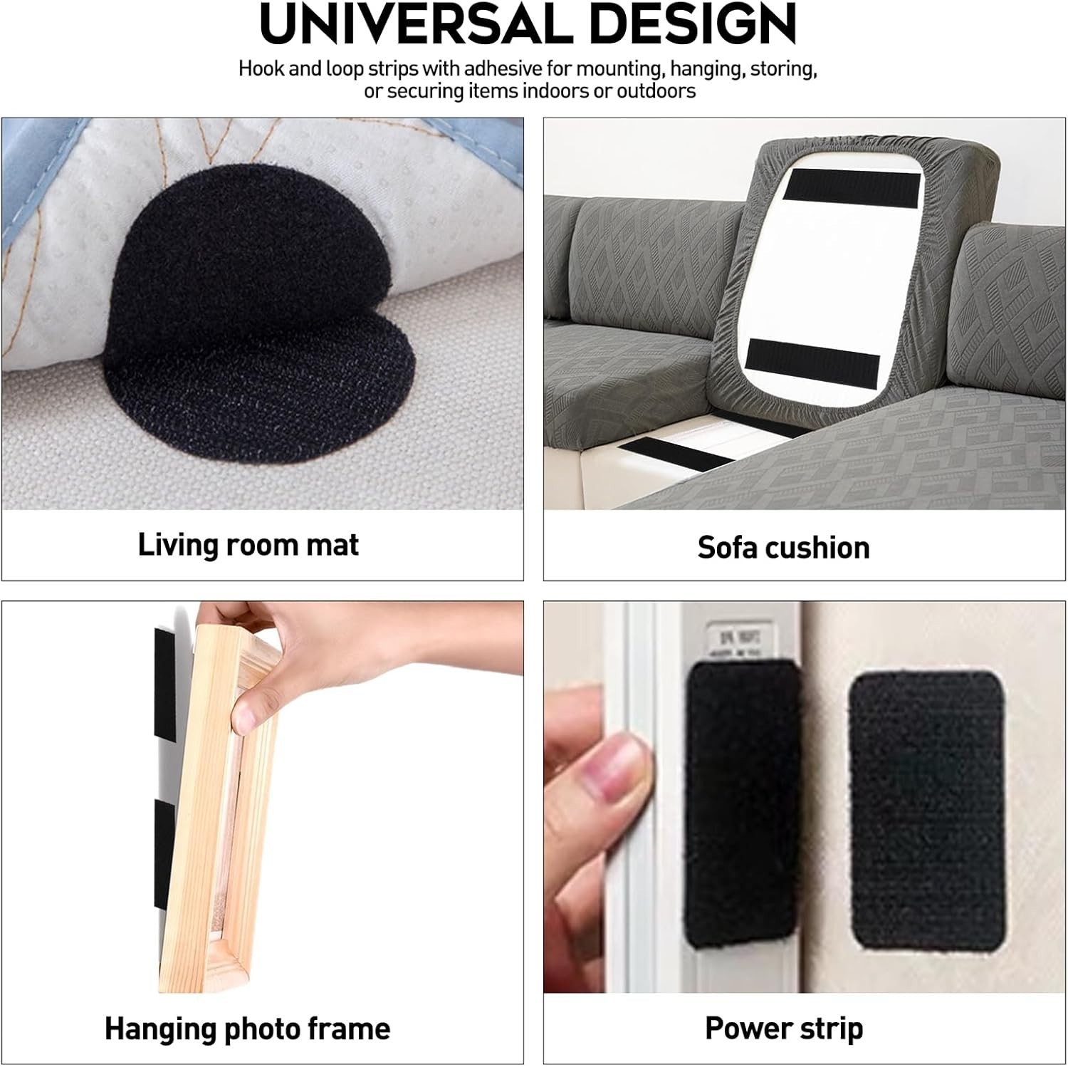 4.4 Inches x 7 Feet Strong Sticky Back Heavy Duty Hook and Loop Tape Adhesive