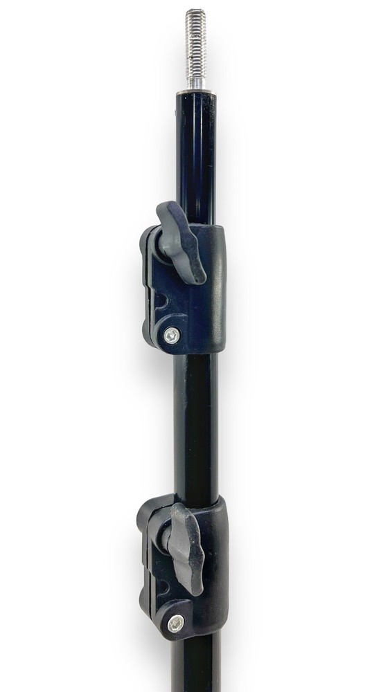 Two 8' 3-Section Photography Light / Backdrop Stands with 10mm / 3/8” Stud Black