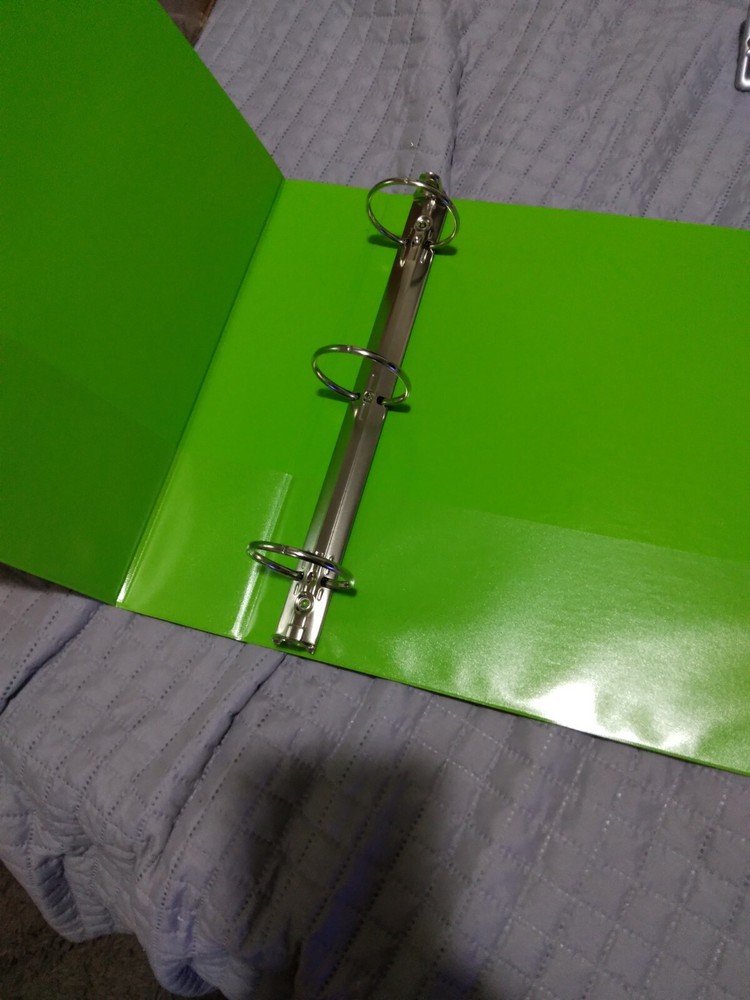 5 pack 2 Inch, 3 Ring Binder, Round Ring, Customizable View Binder, Green,