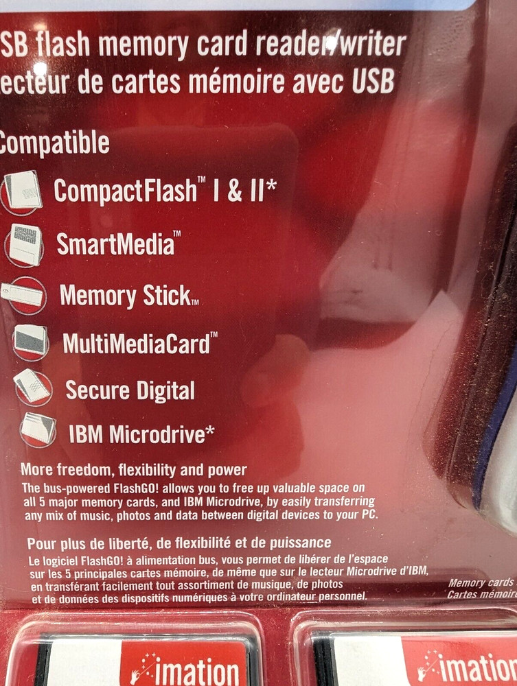 FlashGo Imation USB Flash Memory Card Reader Writer 2001 Sealed New Old Stock