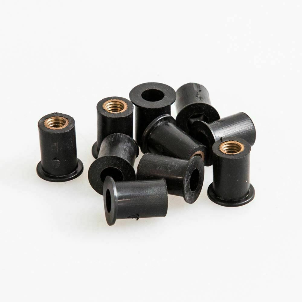 Rubber Nuts + M5 Coloured Motorcycle Windscreen Bolts 10pcs Red