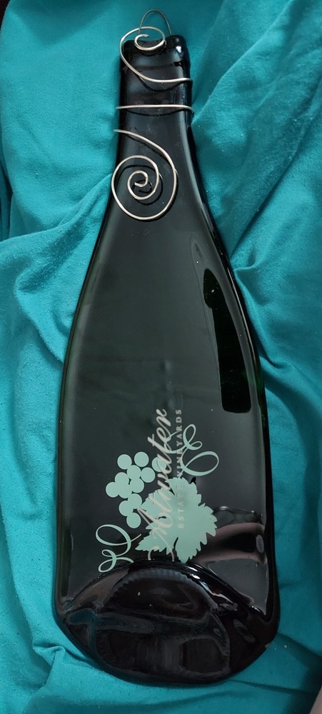 Flattened Wine Bottle-Green-Hanging Decor