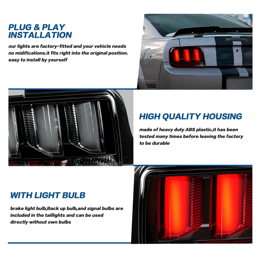 LED Smoked Tail Light for Mustang 2005-2009 Pair