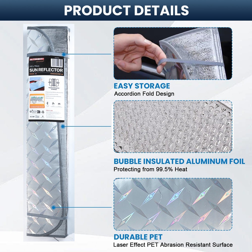 2 Sets Car Windshield Front Window Sun Shade Shield Cover Visor Block Universal