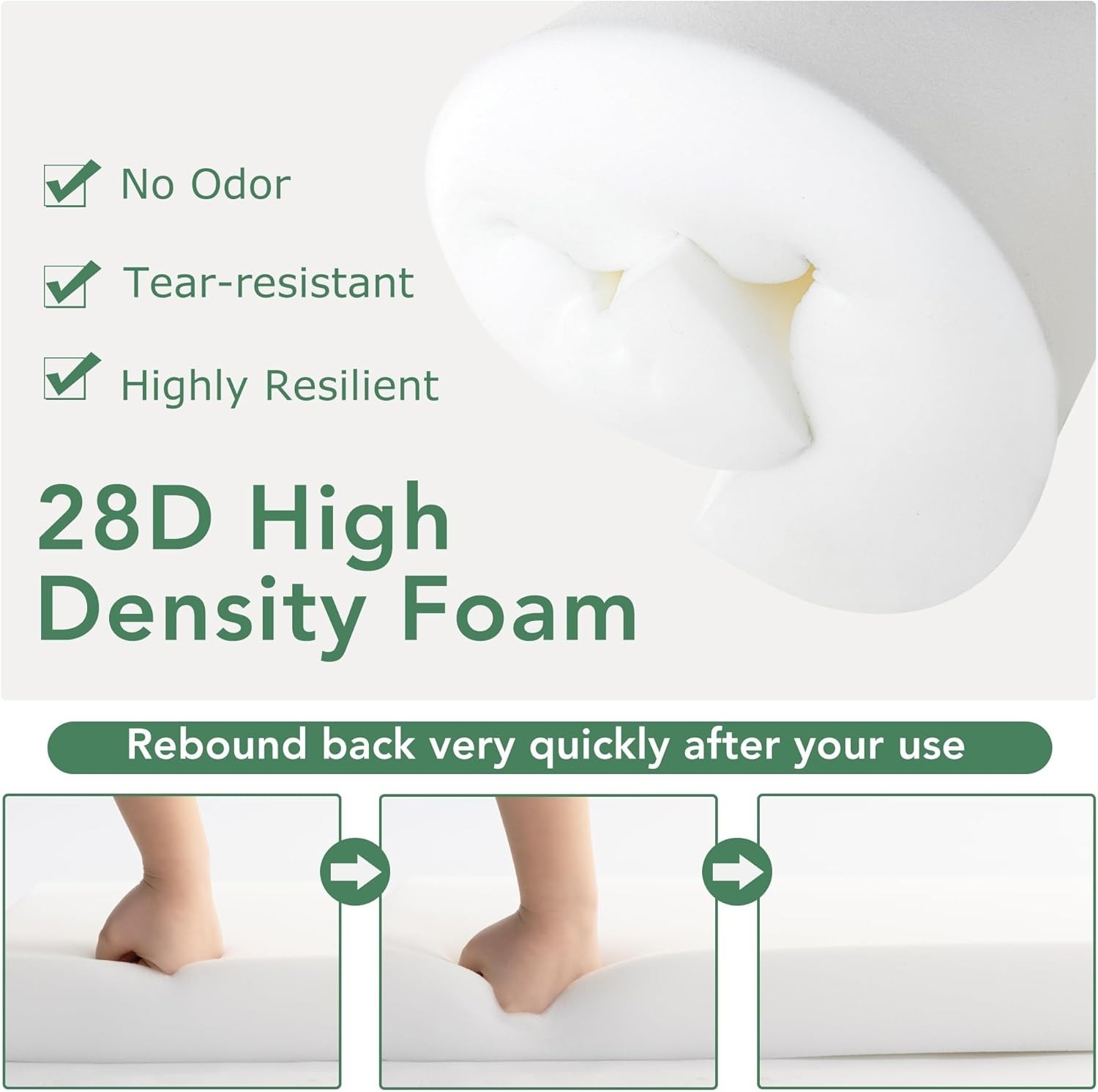 Outdoor Chair Cushions Set of 4, Outdoor Cushions for Patio Furniture, Water Res