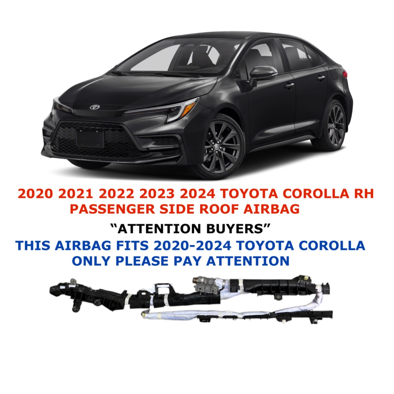 2020 2021 2022 2023 2024 Toyota Corolla right side roof airbag GA499-19220