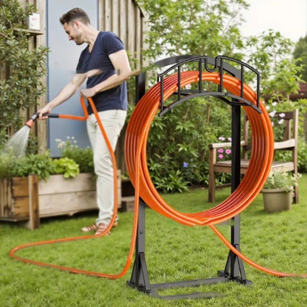 Heavy Duty Garden Hose Holder - Upgraded Water Hose Holder Holds 151-feet Hose