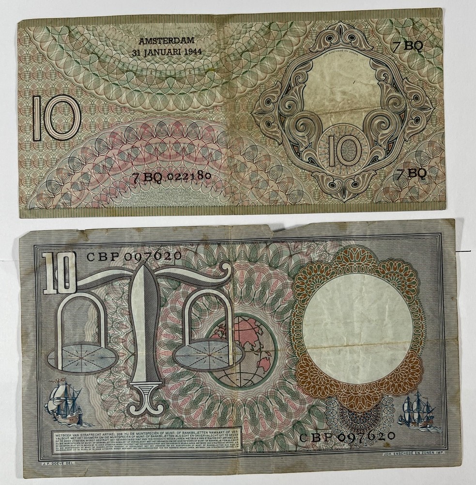 Netherlands 9 mixed notes (#433) mixed grades.