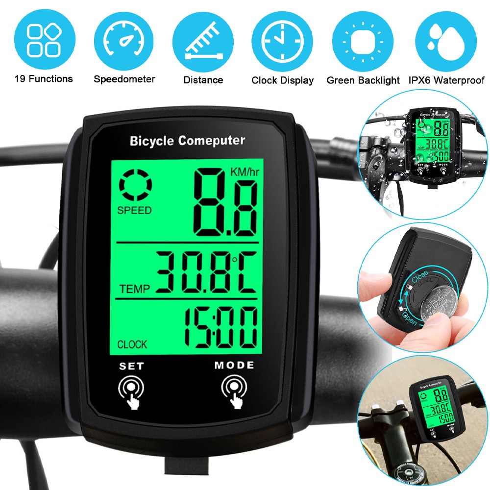 4PCS Bike Bicycle Speedometer Cycle Digital Odometer Computer Waterproof LCD