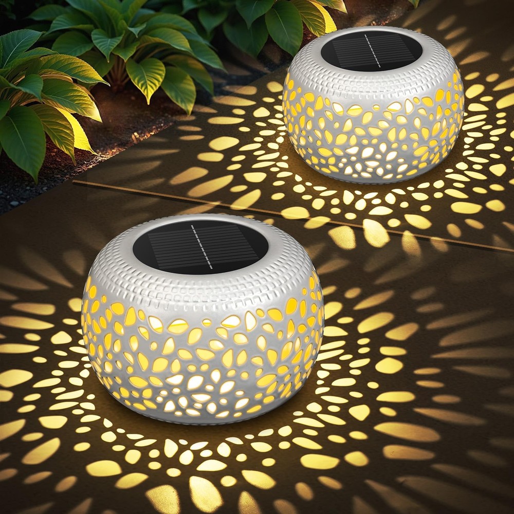 NFEVER Solar Lanterns Outdoor Waterproof: 2 Pack White 2 Pack,