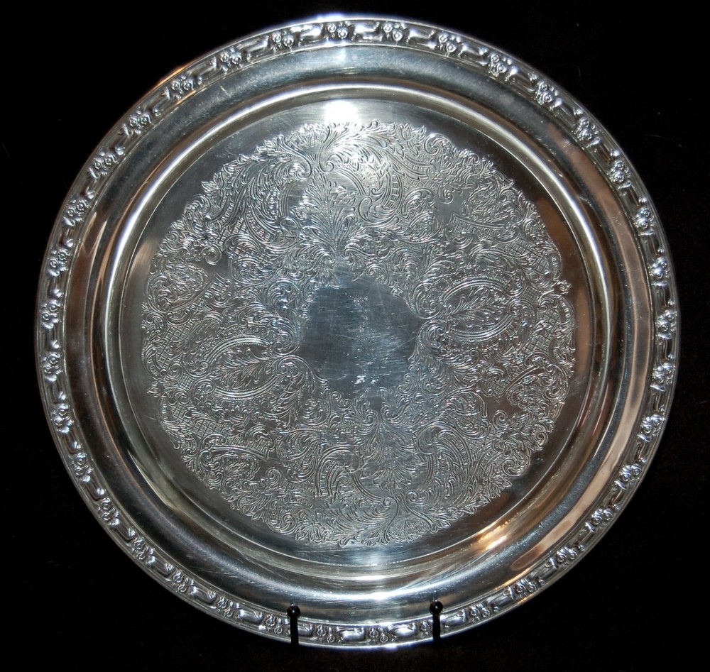 VINTAGE Silverplate Charger Large 12" by Oneida Beautiful Platter!