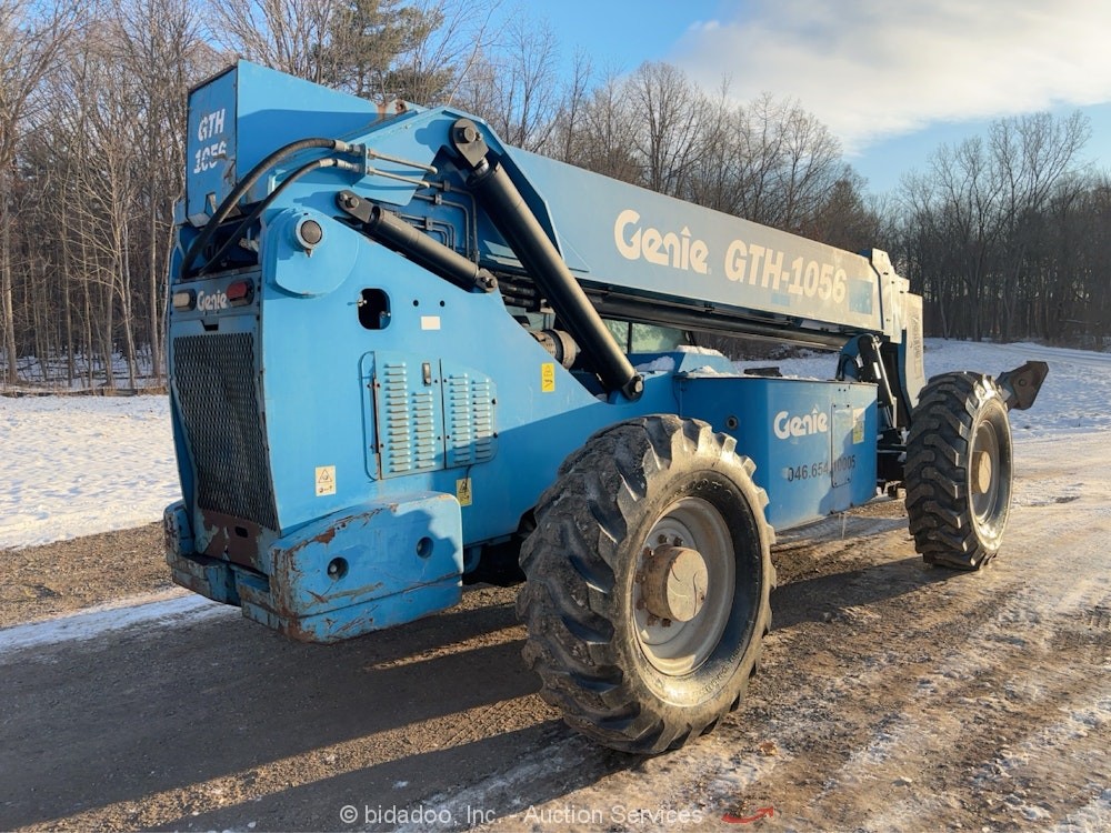 2014 Genie GTH1056 56' 10K Telescopic Reach Forklift A/C Cab Telehandler bidadoo