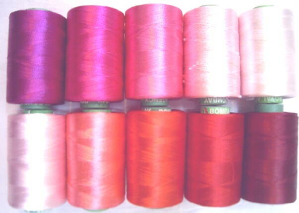 10 ROSY SOLID RAYON MACHINE Embroidery Thread Washable Durable 984Y RP3 CRAFT