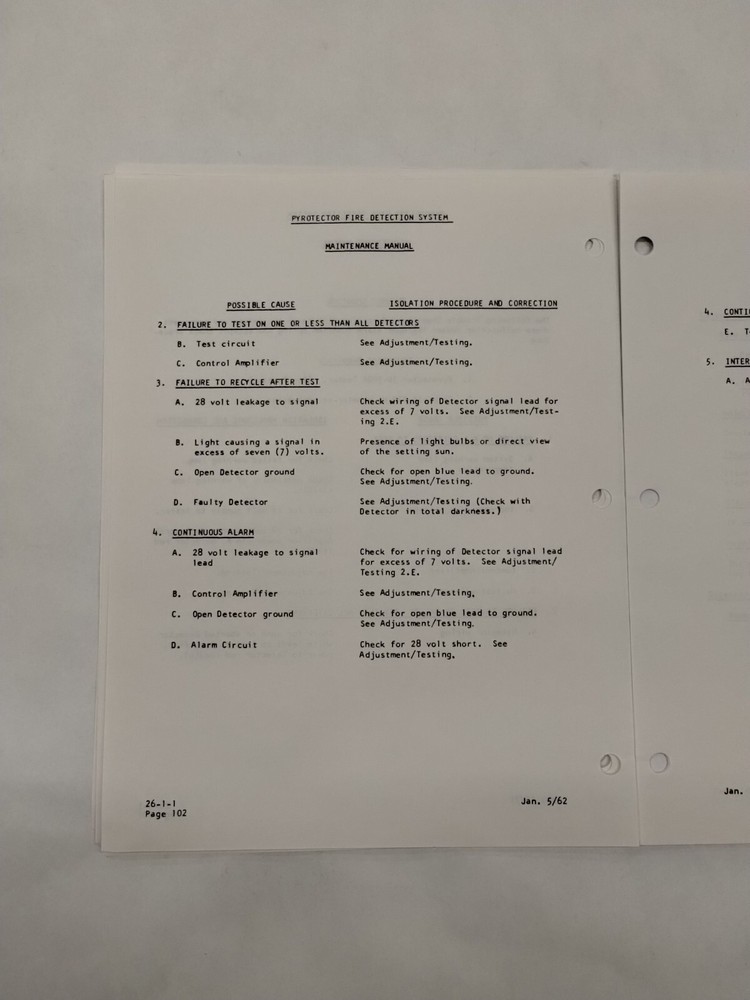 Chloride Pyrotector Fire Detection System Maintenance Manual-Original