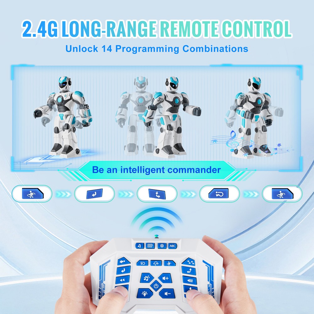 VEVOR RC Robot Toy Talking Dancing Gesture Voice Smart Remote Control Robot