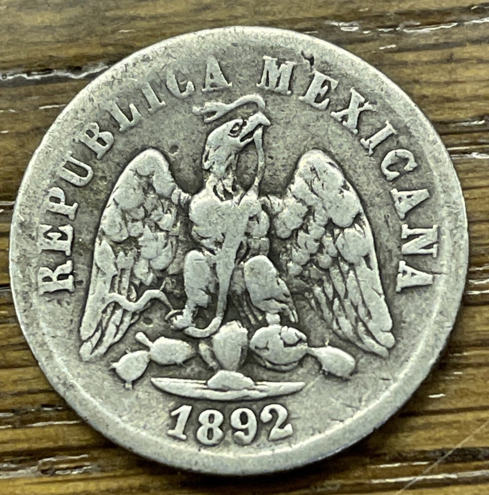 1892 Mo M MEXICO SILVER 10 CENTAVOS