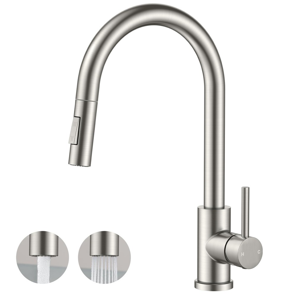 Kitchen Faucet with Pull Down Sprayer, Single Hole Kitchen Sink Faucet with D...