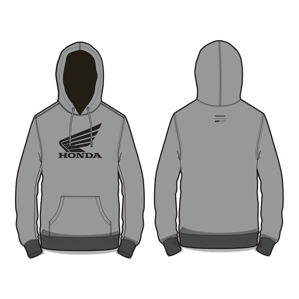 D'COR Honda Wing Sweatshirt 2XL Grey 85-204-5