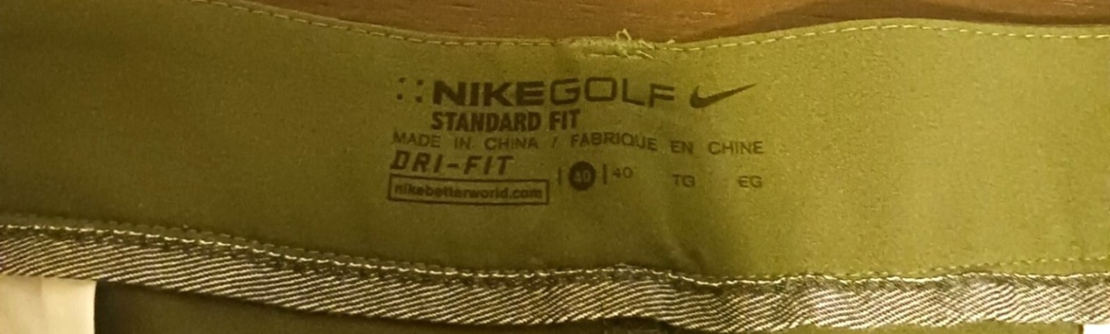 Nike Golf Standard Fit Dri-Fit Athleisure Stretch Green Men's Shorts Size 40