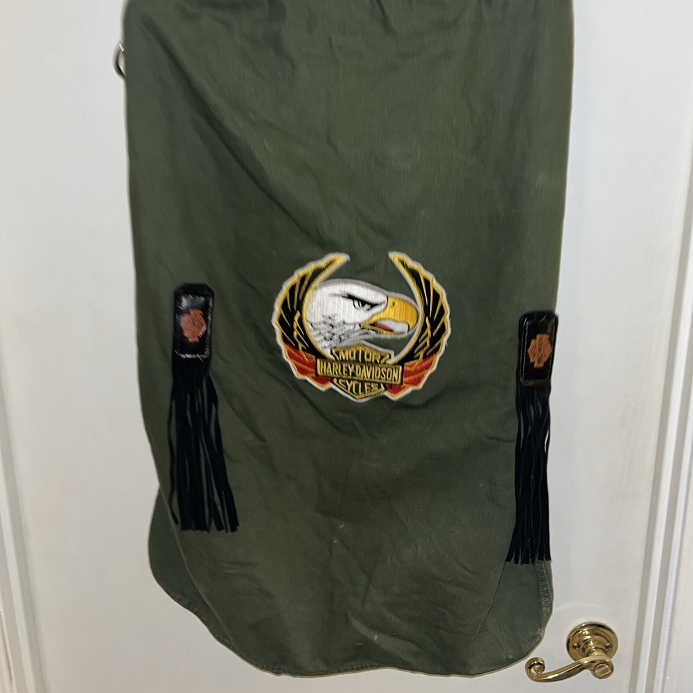 VTG HARLEY-DAVIDSON Double Eagle Patch Cloth Army Barracks Laundry Bag VHTF Read