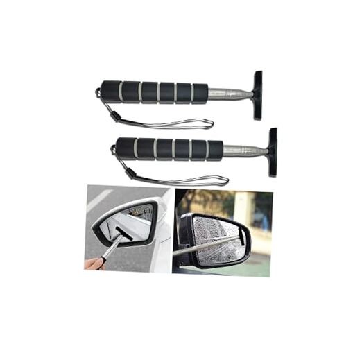 Side Mirror Squeegee, 2 PCS Car Mirror Squeegee, Retractable Car Rearview Black