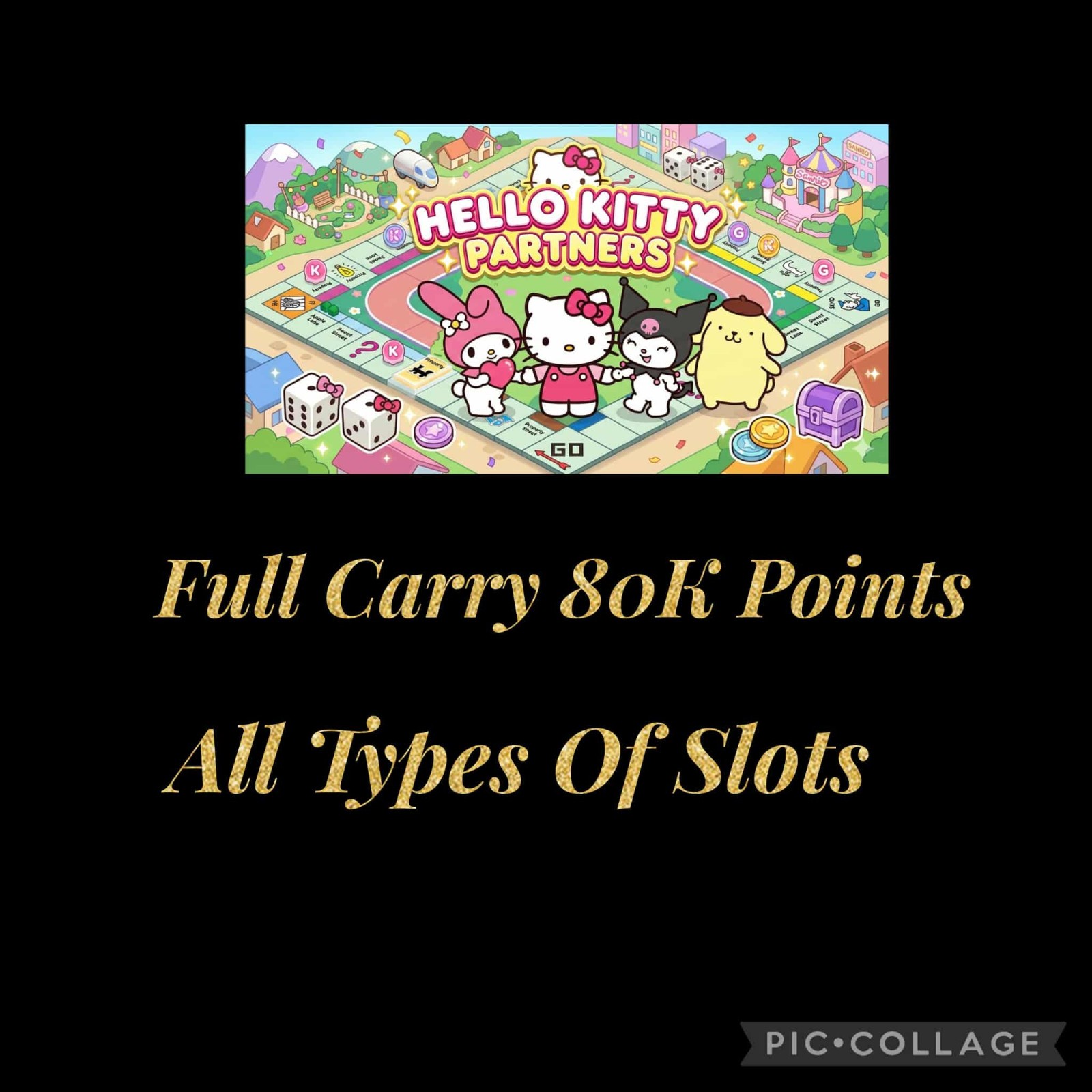 💫Monopoly_Go Hello Kitty Partners Event Full Carry 80K Points (3/6/12/24 Hours)