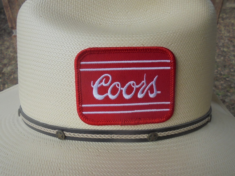 Red Coors Beer Embroidered Adhesive back Patch