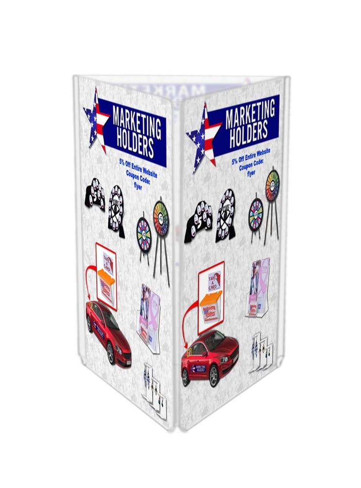 5"W x 7"H 3 Sided Sign Holder Table Tent Display