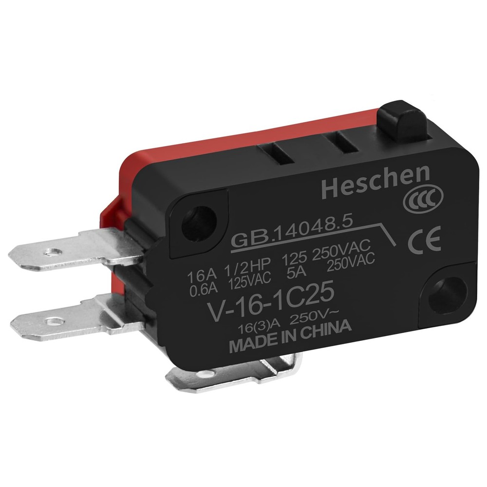 Heschen Micro Switch, V-16-1C25, SPDT, Pin Button Type, 16A 250VAC, 5PCS