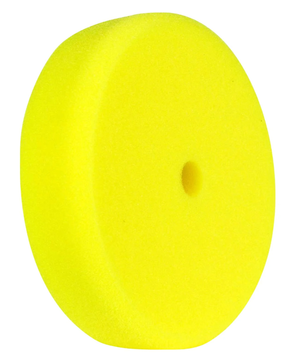 Buff & Shine 3000G 8″ x 2″ Recessed Hook & Loop Yellow Foam Grip Buffing Pad