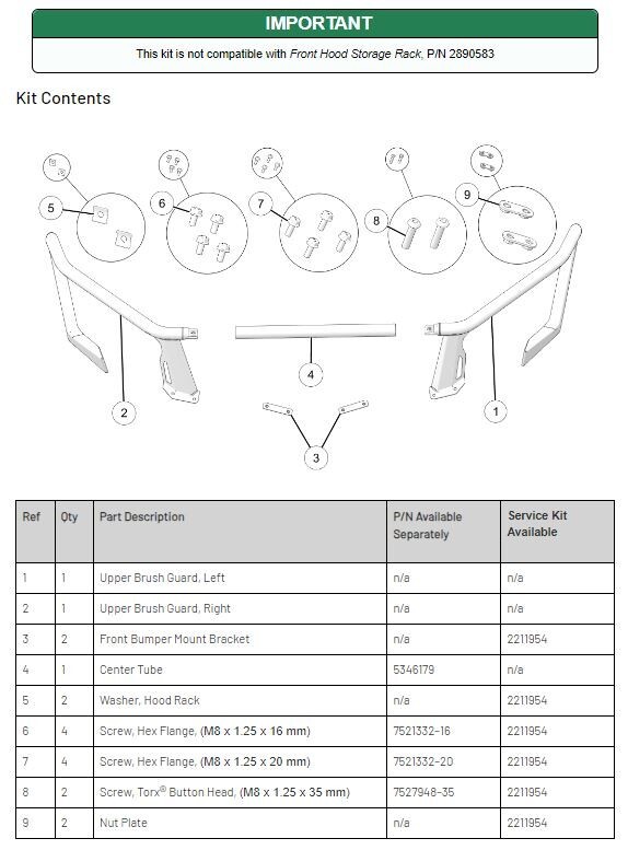 2025 Polaris Ranger XP1000/CREW Premium Northstar Upper Front Brushguard 2890232