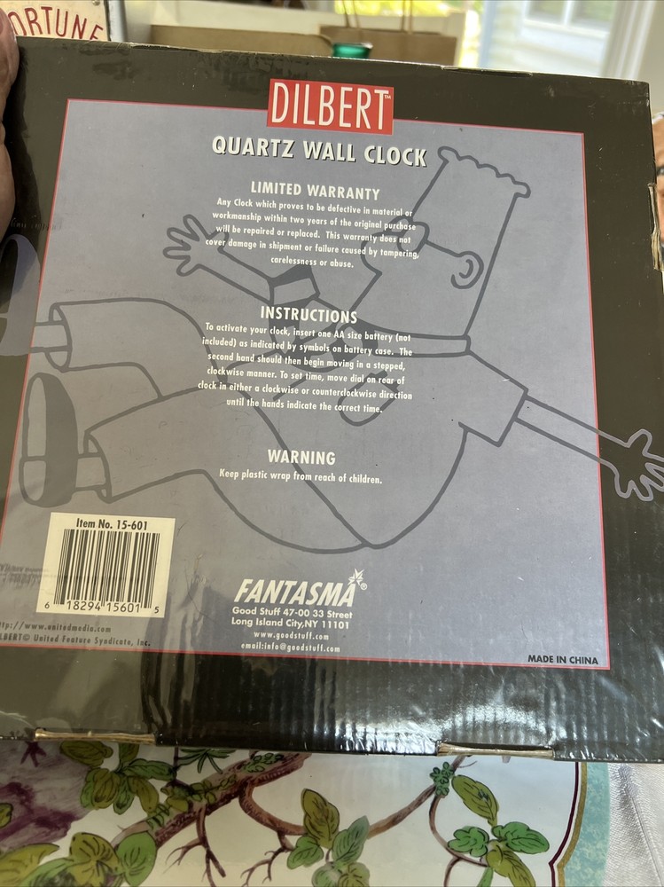 Vintage NOS Fantasma DILBERT Clock