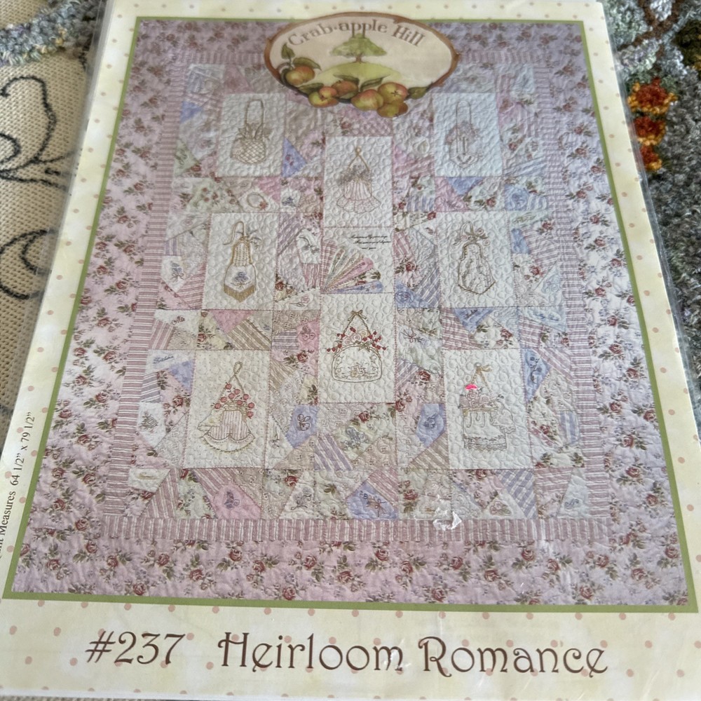 Crabapple Hill Heirloom Romance  #237 Embroidery Quilt Pattern