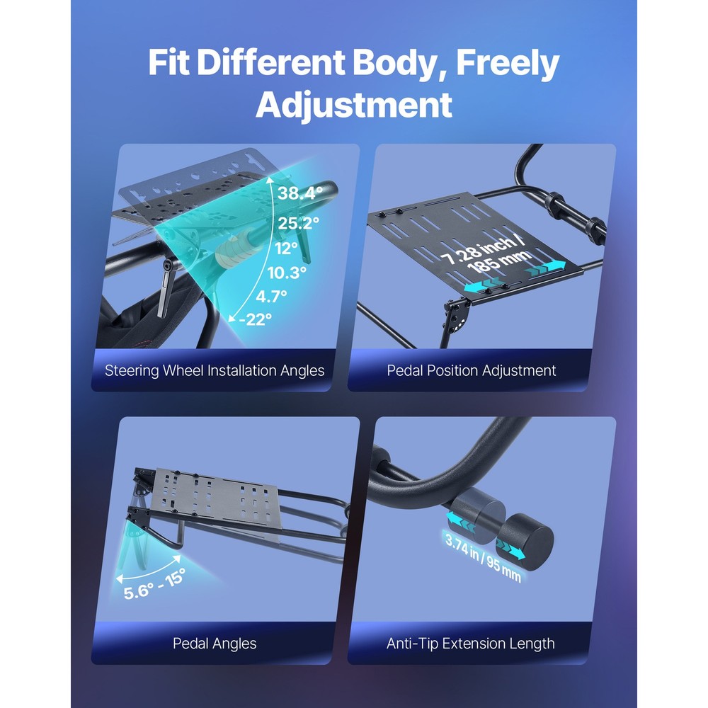 Uimoso Foldable Racing Wheel Stand Compatible with Logitech,Thrustmaster,Fanatec