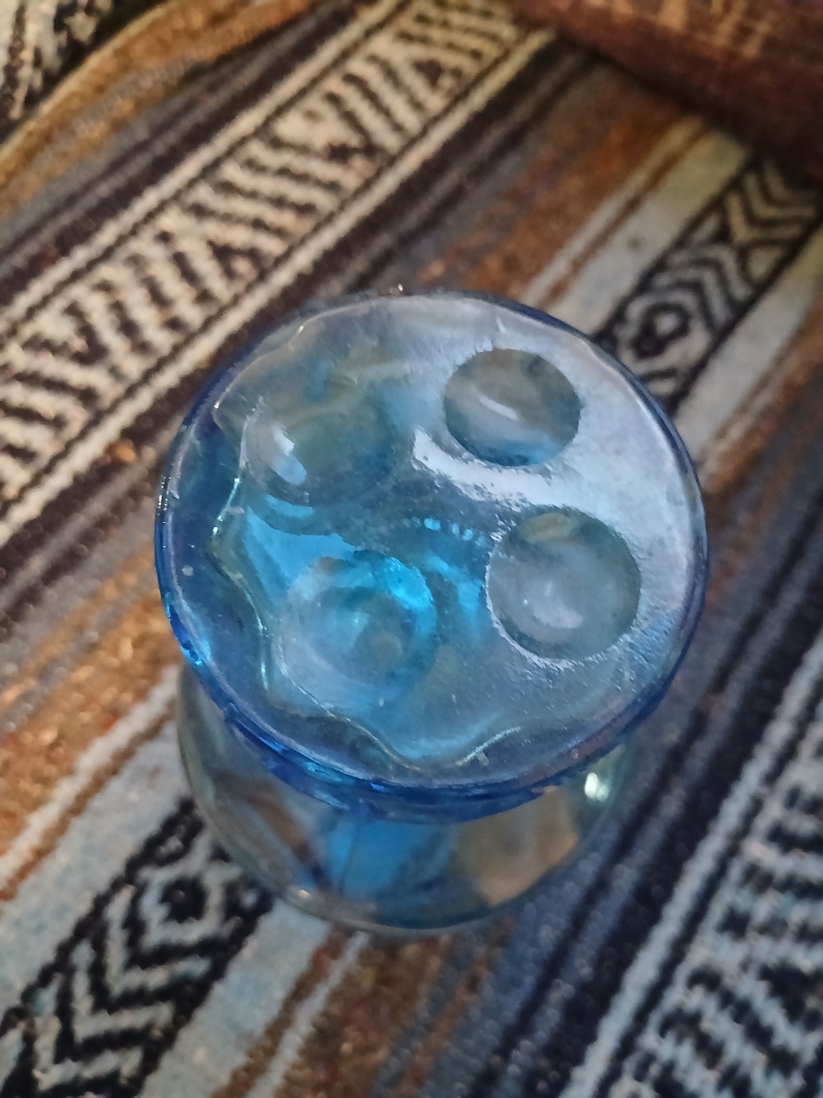 Empoli Style Dimple Dot Blue Decanter